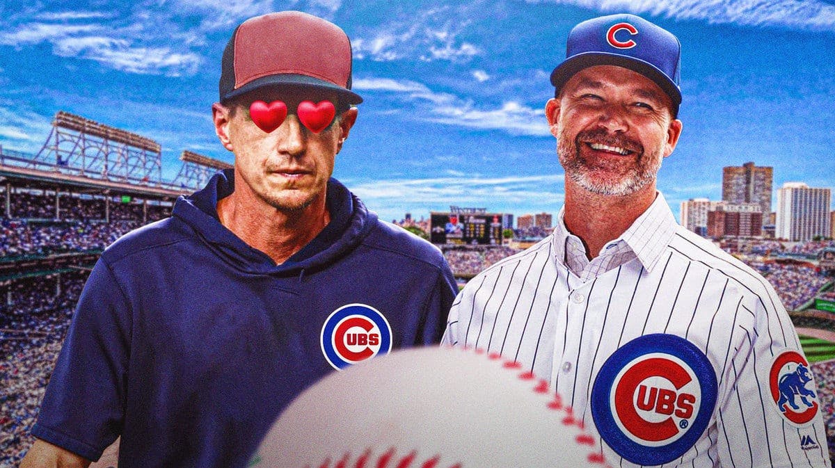Craig Counsell with hearts in his eyes looking at David Ross.