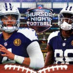 Dak Prescott and CeeDee Lamb for the Dallas Cowboys on Thursday Night Football
