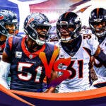 Denver Broncos Courtland Sutton, Russell Wilson, and Justin Simmons VS. Houston Texans Nico Collins, C.J. Stroud, and Will Anderson Jr.