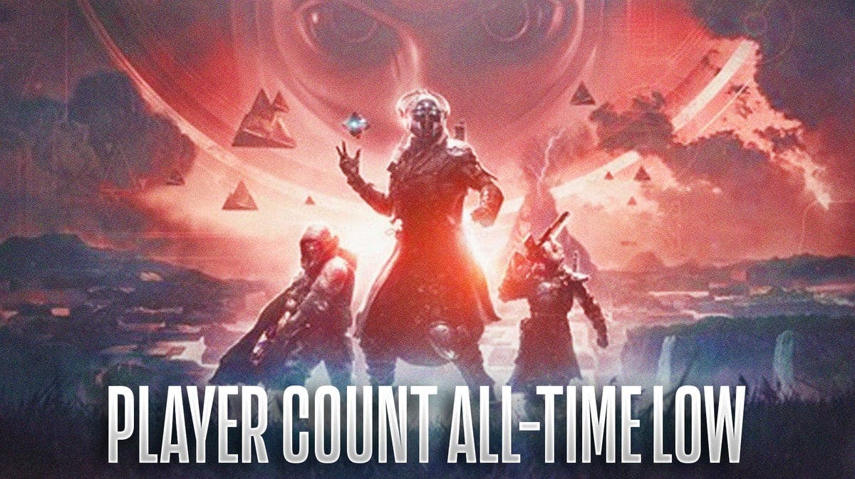 Destiny 2 with the caption 'Player Count All-Time Low'