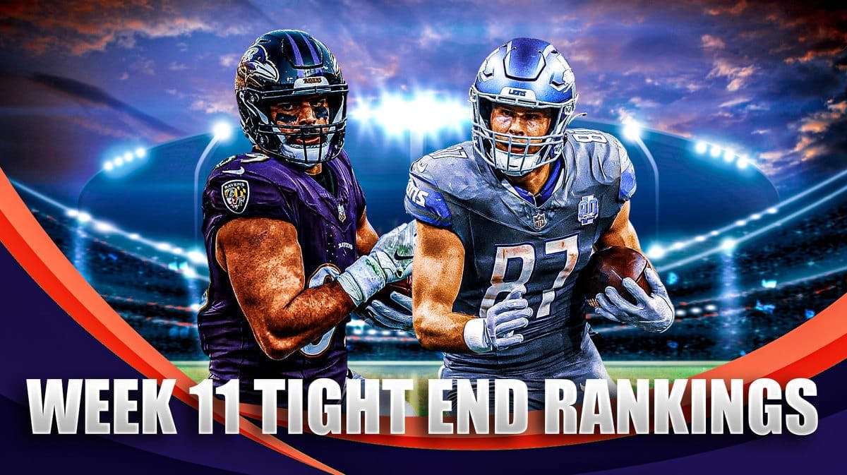 Sam LaPorta and Mark Andrews with Week 11 tight end rankings below