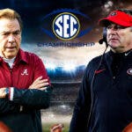 Alabama football with Nick Saban vs. Georgia football, with Kirby Smart in the SEC Championship Game