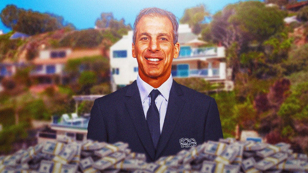 Chris Chelios in front of his beach house in Malibu, Calif.