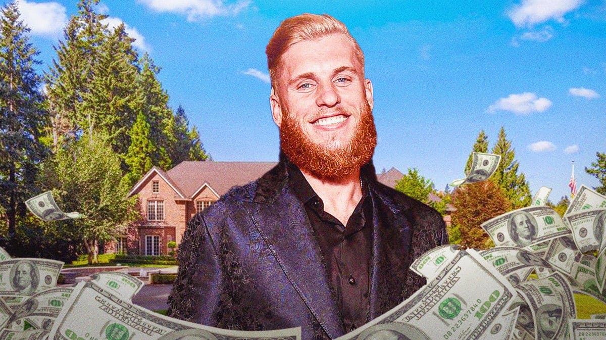 Cooper Kupp in front of his mansion in Oregon.