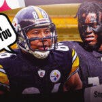 Pittsburgh Steelers legend Hines Ward on the left. Steelers receiver George Pickens on the right. Ward says to Pickens, "It's Not About You."