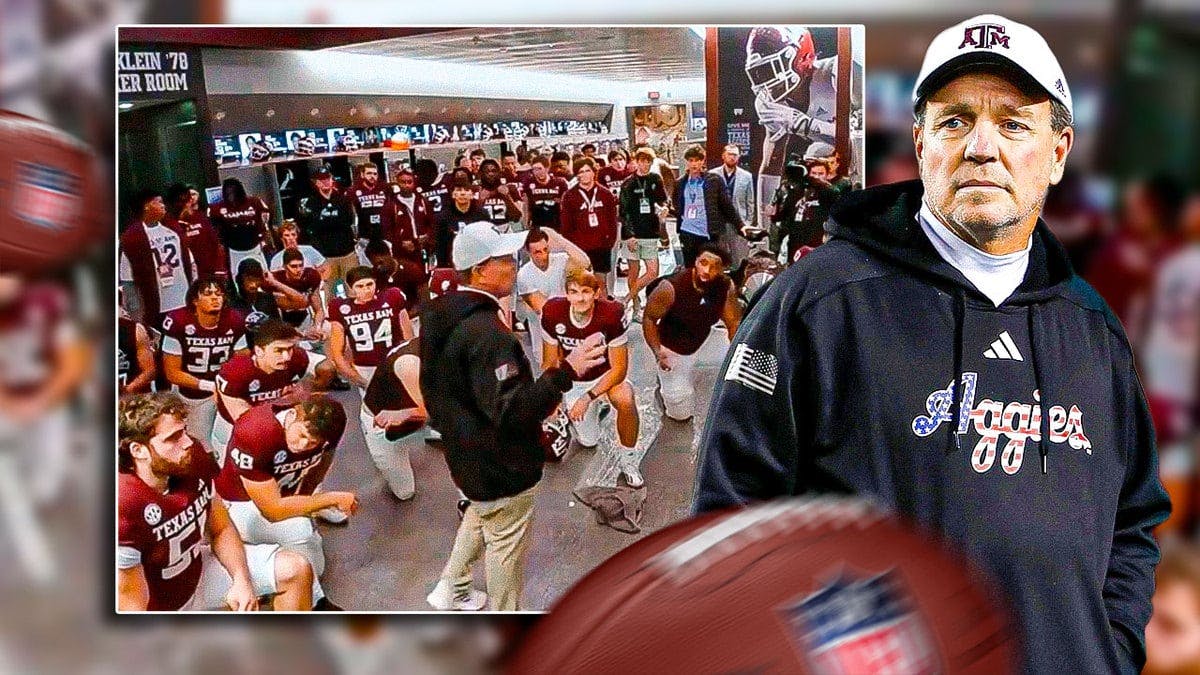 Jimbo Fisher of Texas A&M football looking hyped and with fire in eyes