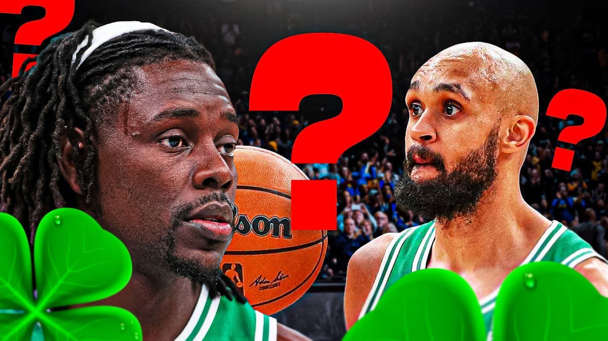 Celtics' Jrue Holiday and Derrick White with questions marks