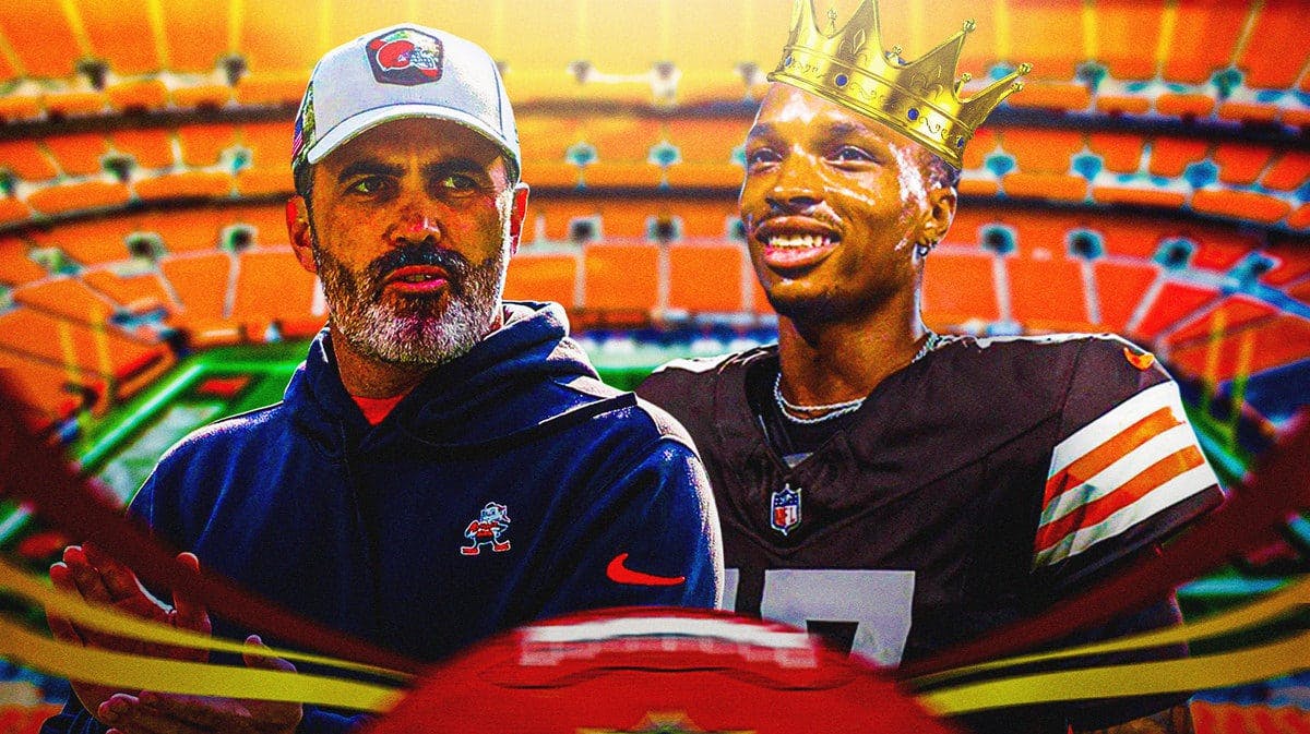 Browns coach Kevin Stefanski and the starting quarterback for Week 12 Dorian Thompson-Robinson.