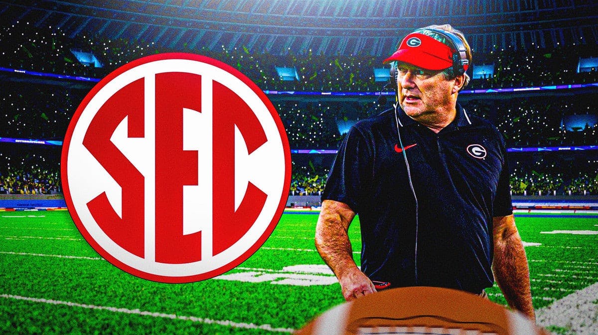 Georgia football coach Kirby Smart stands up for the SEC