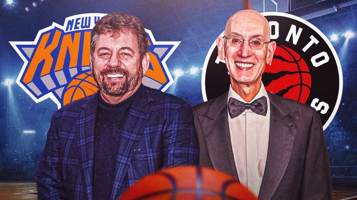 Knicks' owner James Dolan next to NBA commissioner Adam Silver