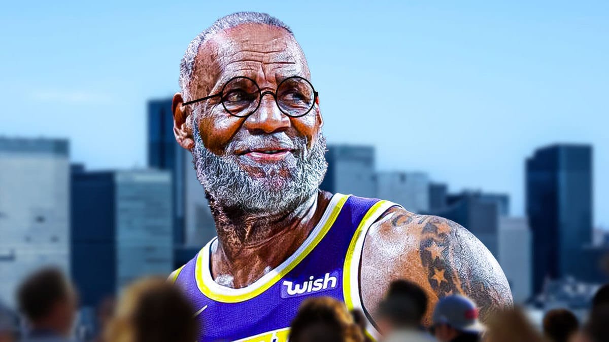 Lakers star LeBron James as an old man