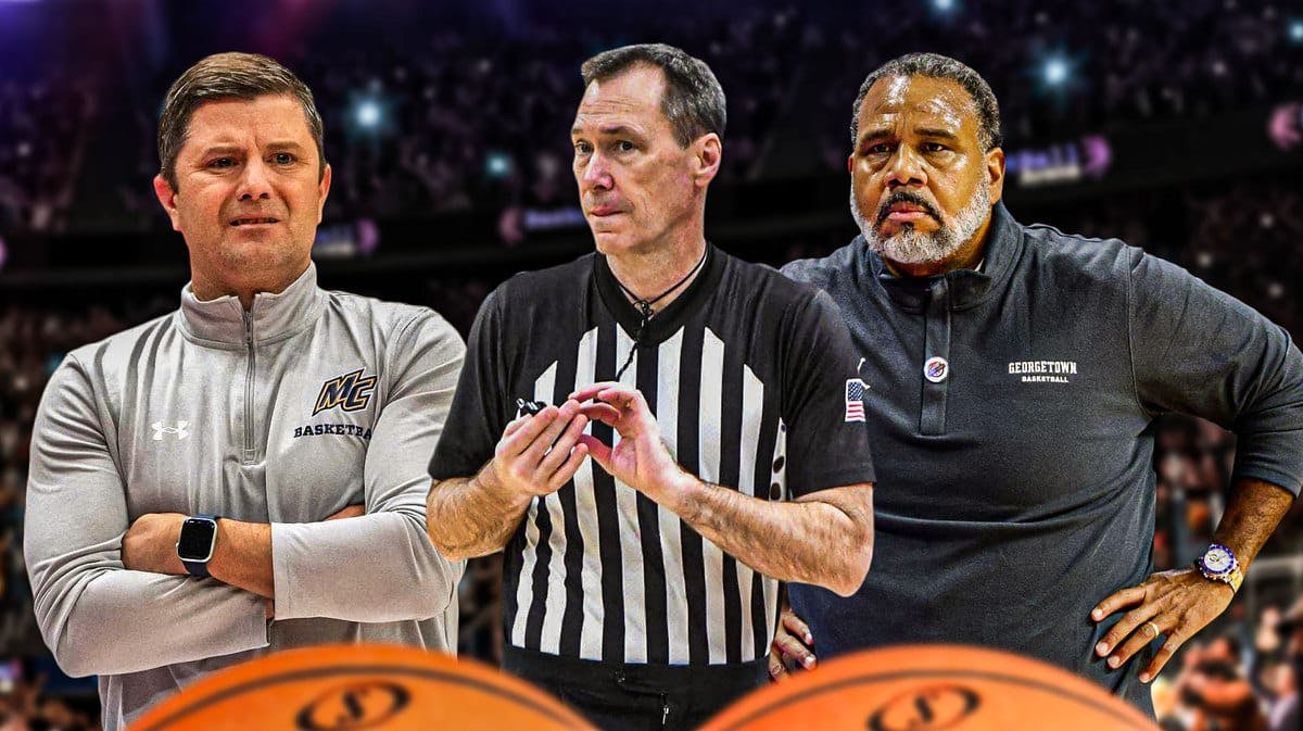 Merrimack basketball HC Joe Gallo ripped officials for loss to Georgetown.