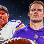 Photo: Kevin O'Connell in Vikings gear and Josh Dobbs in Vikings uniform together