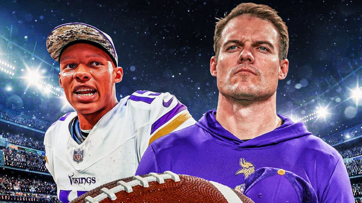 Photo: Kevin O'Connell in Vikings gear and Josh Dobbs in Vikings uniform together