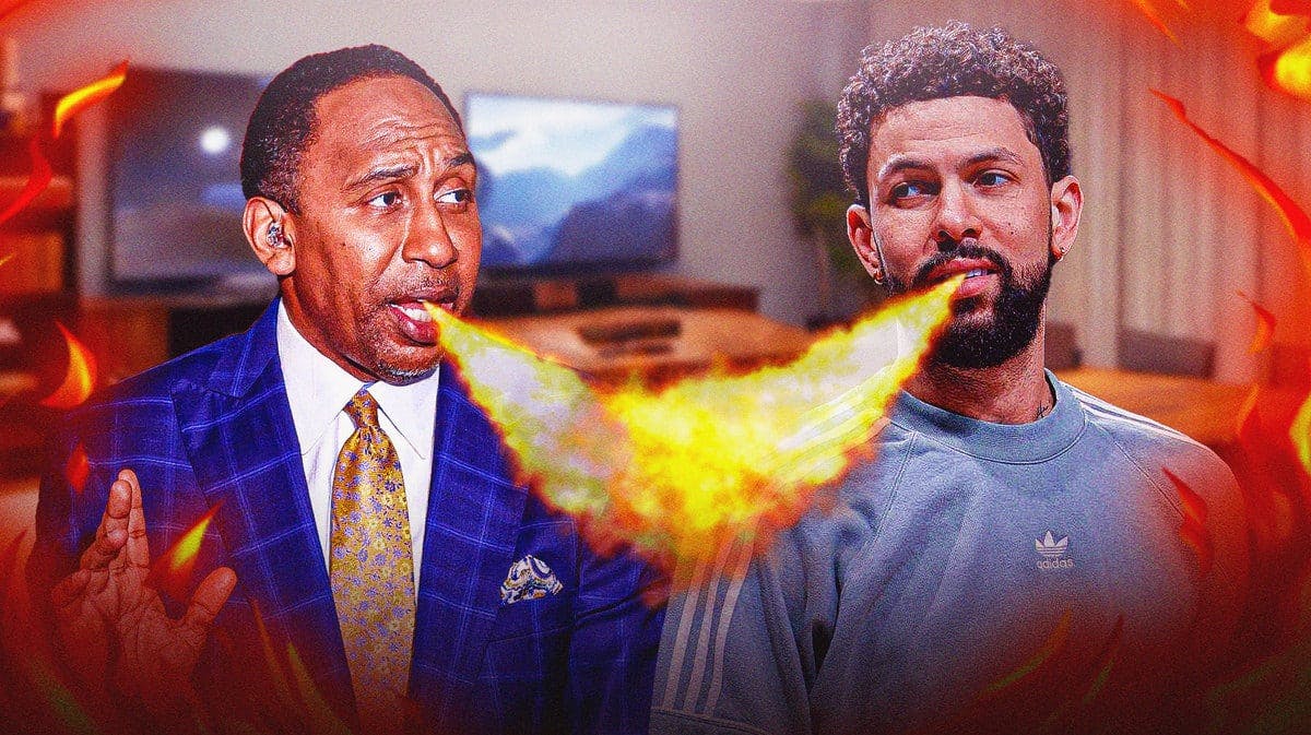 Stephen A. Smith and Austin Rivers with fire coming out of their mouths