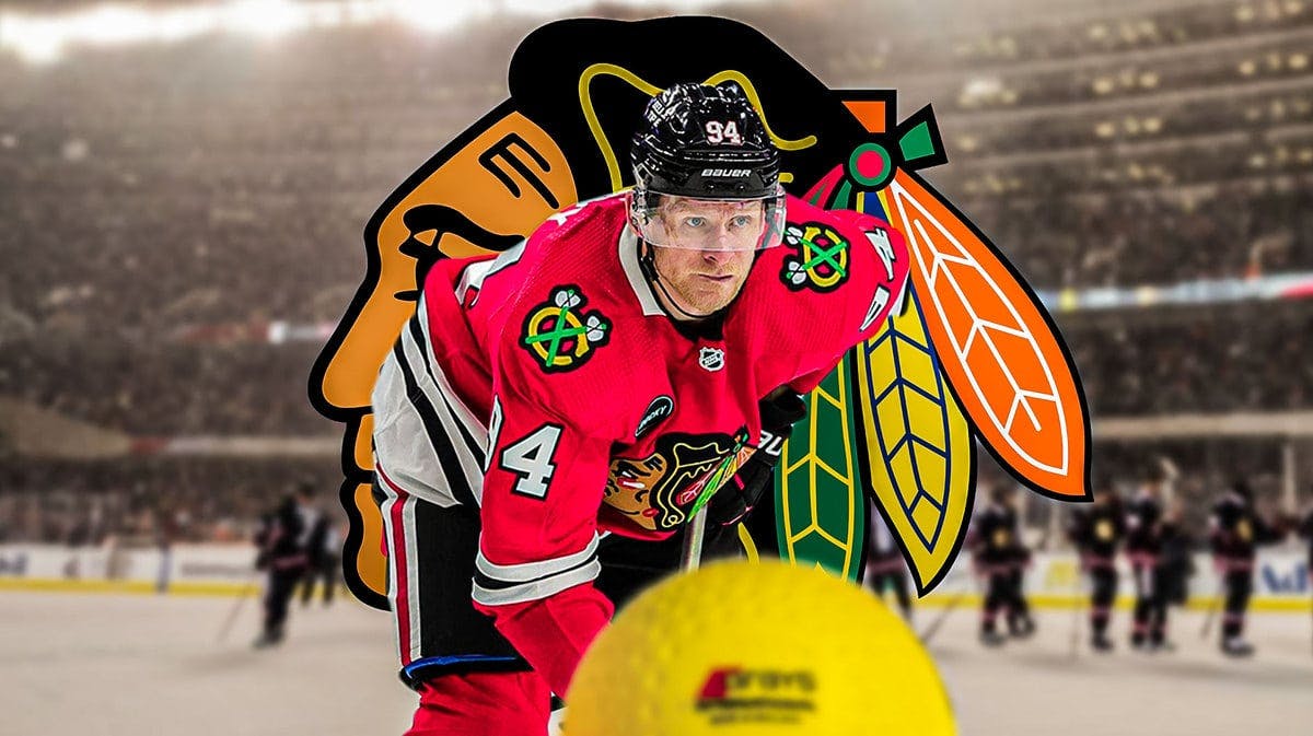 Photo: Corey Perry looking serious in Blackhawks jersey
