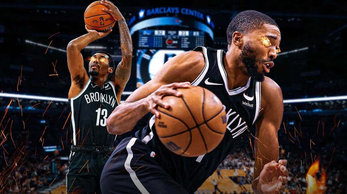 Nets' Armoni Brooks and Mikal Bridges with fire in their eyes