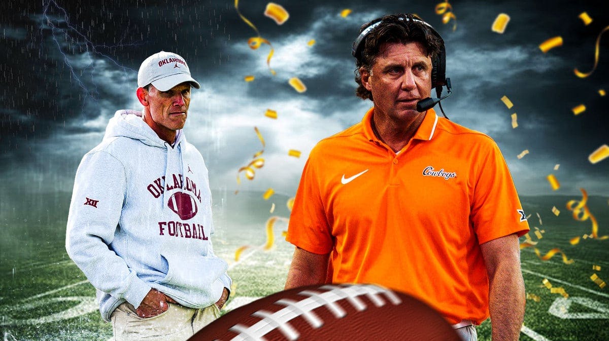 Oklahoma State football coach Mike Gundy and Oklahoma football coach Brent Venables