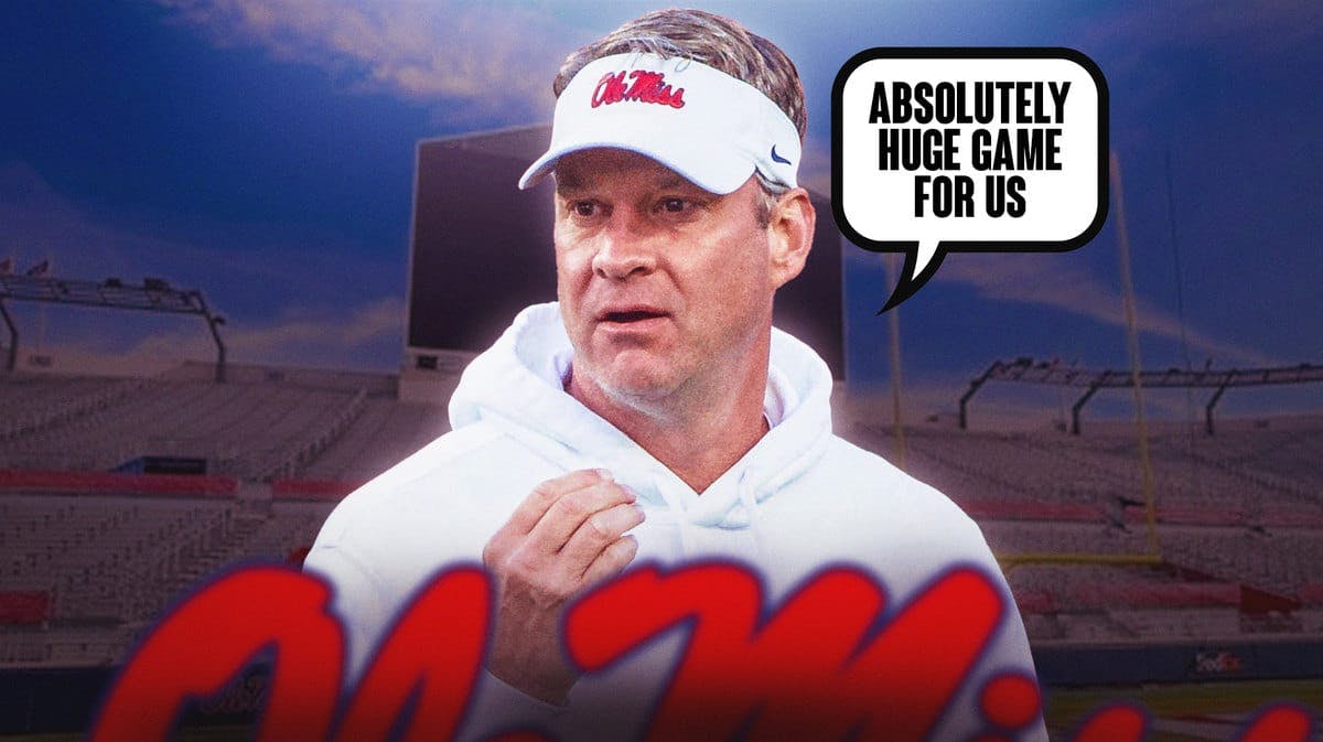 Lane Kiffin coaching Ole Miss saying “Absolutely huge game for us”