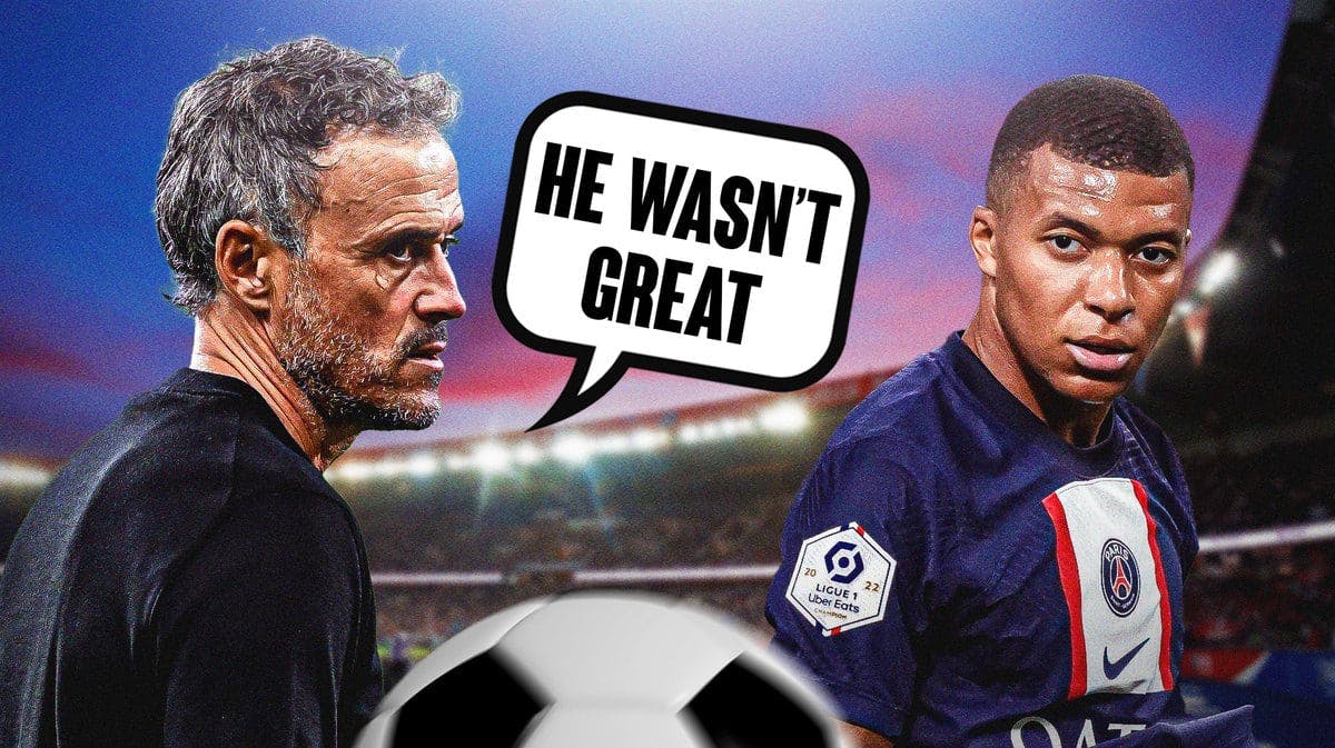Luis Enrique coaching PSG saying “He wasn’t great”, have Mbappe in PSG jersey looking serious