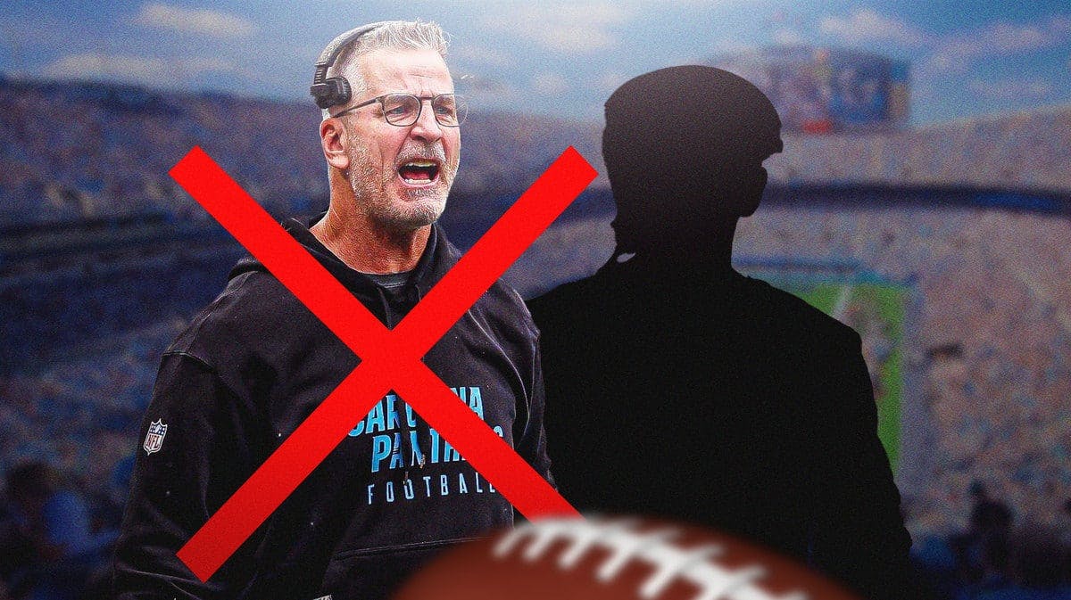 Frank Reich with a red x. Lions offensive coordinator Ben Johnson as a silhouette