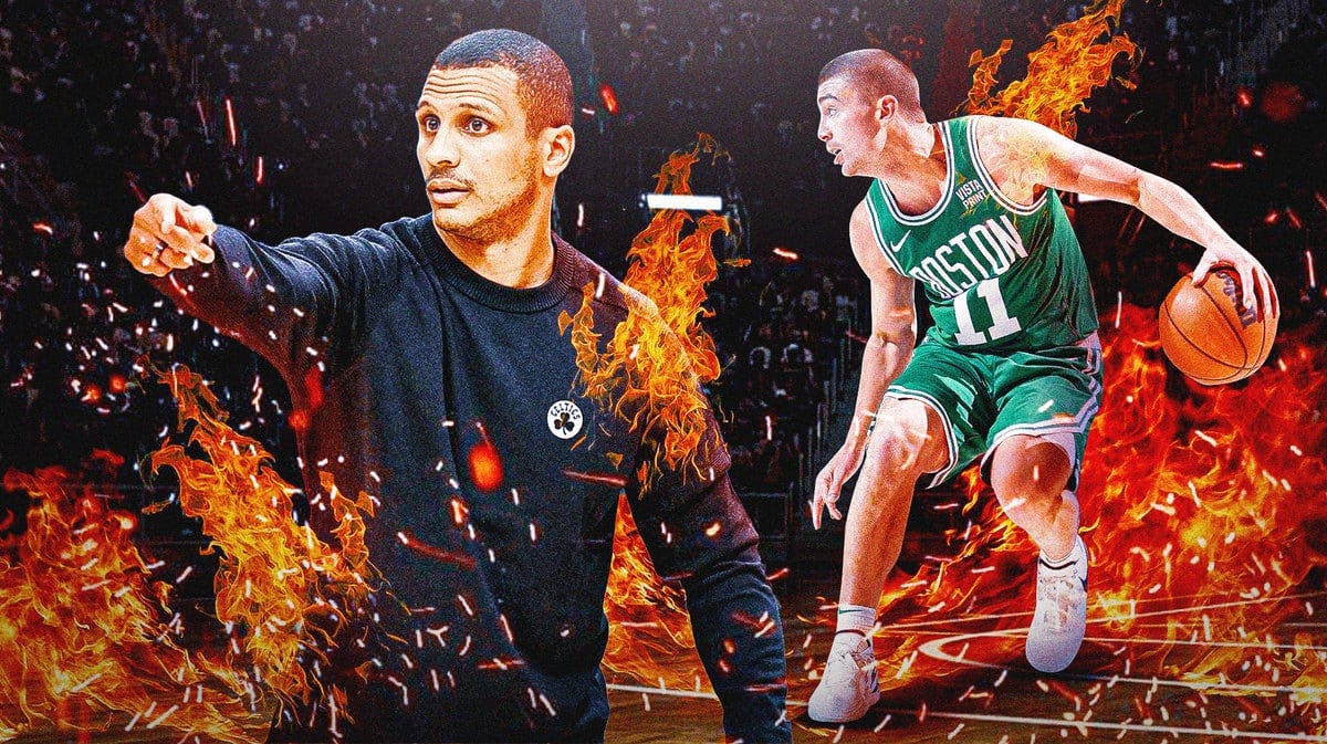 Celtics' Payton Pritchard, Joe Mazzulla in flames