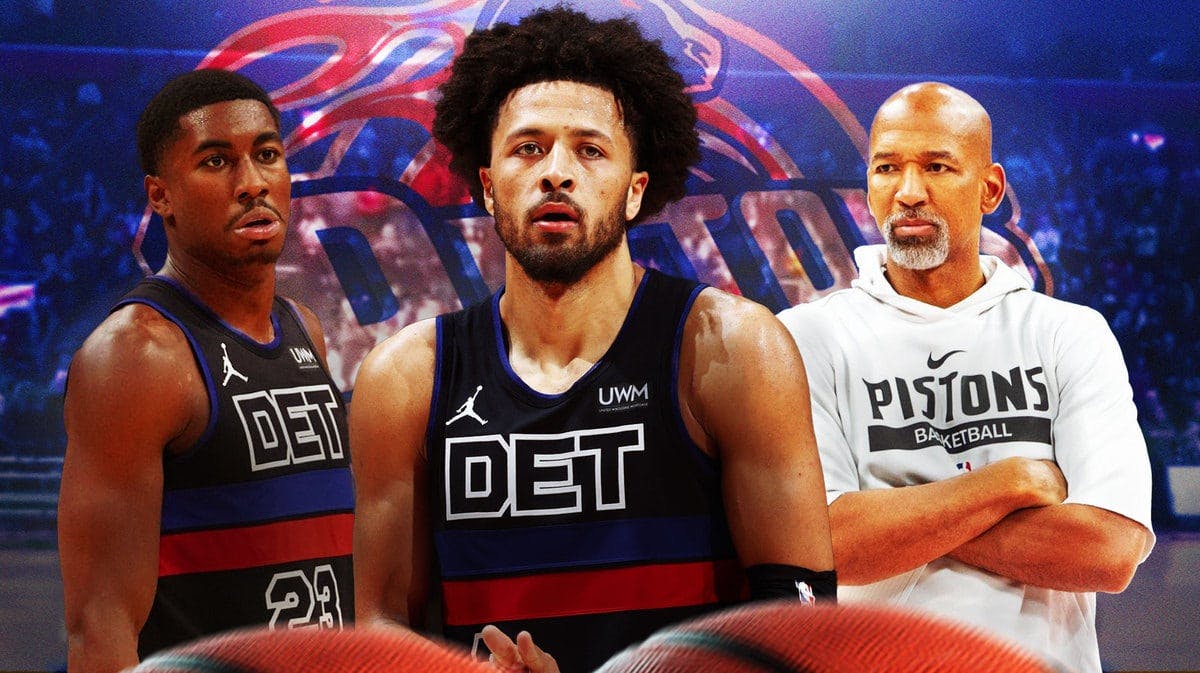 Pistons Cade Cunningham with Monty Williams and Jaden Ivey after Raptors loss