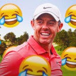 Rory McIlroy laughing, crying laughing emojis
