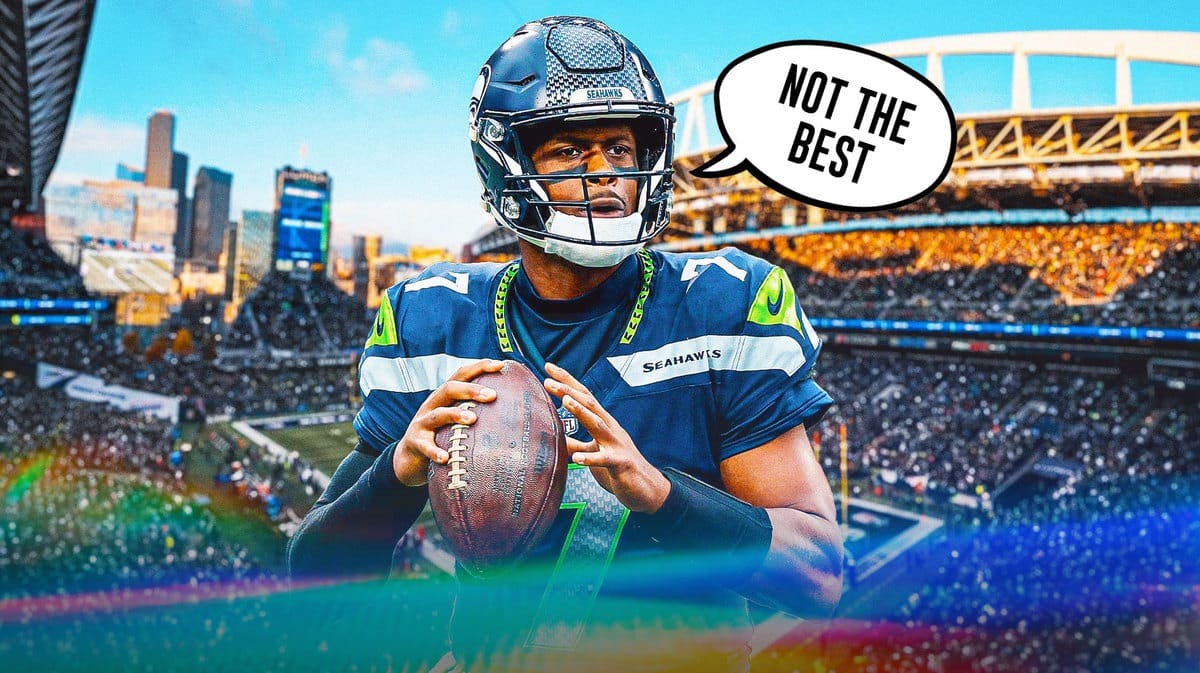Seattle Seahawks QB Geno Smith and speech bubble “Not The Best”