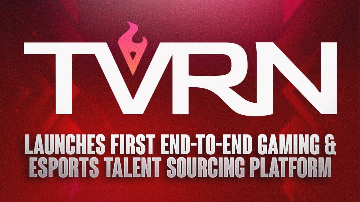 TVRN logo with the caption 'Launches First End-To-End Gaming & Esports Talent Sourcing Platform'