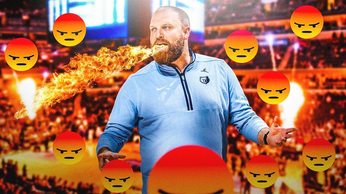 Taylor Jenkins breathing fire with angry emojis around him