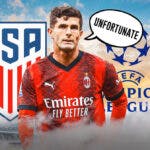 Christian Pulisic saying: ‘unfortunate’ in front of the USMNT and Champions League logos