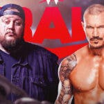 Randy Orton next to country rapper Jelly Roll with the RAW logo as the background.