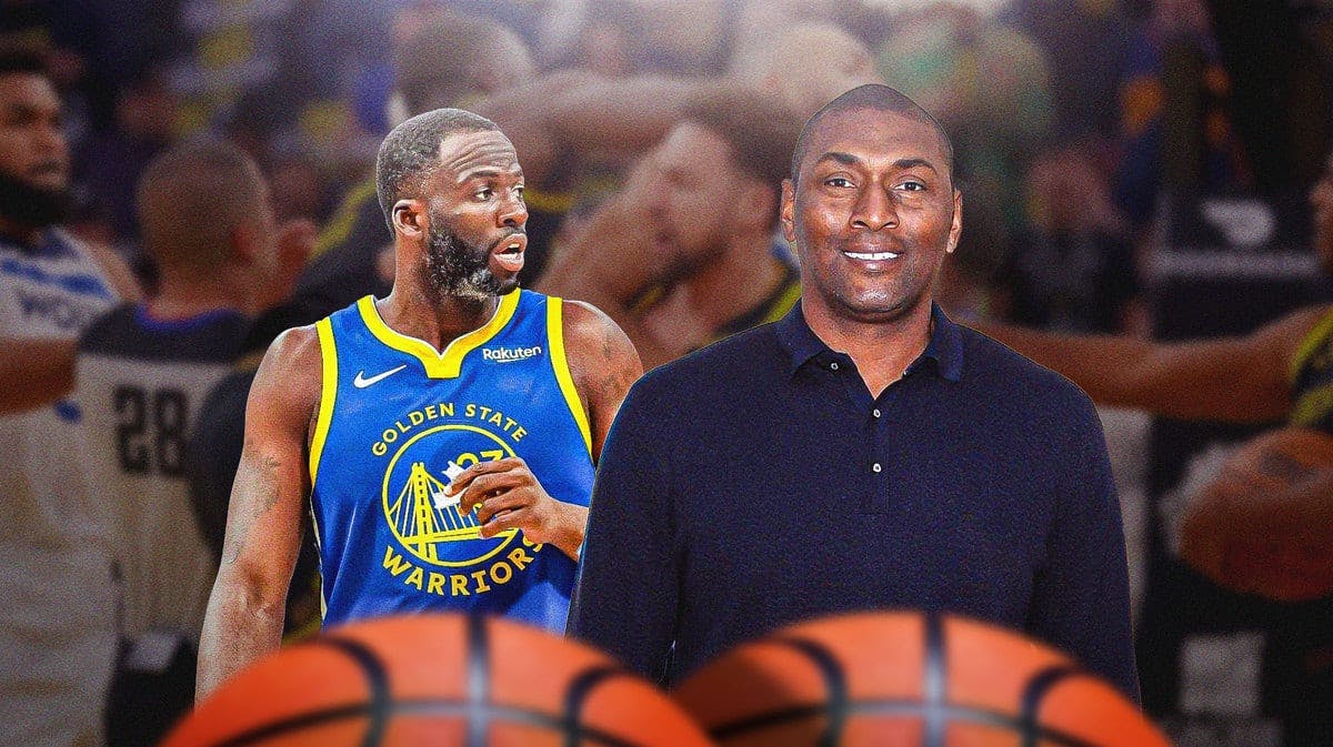 Former player Metta World Peace and Golden State Warriors star Draymond Green in front of the incident involving Green and Rudy Gobert.