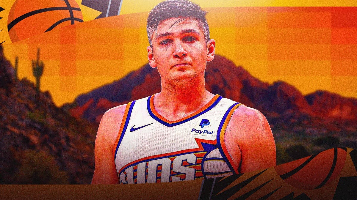 Phoenix Suns guard Grayson Allen with a bright background