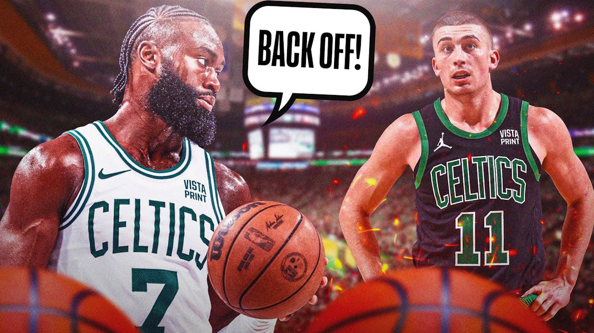 Thumb: Jaylen Brown saying, “Back off!” Celtics, Payton Pritchard on fire.