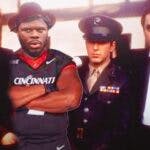 Cincinnati defensive tackle Dontay Corleone with his "three sons" Sonny, Michael, and Fred