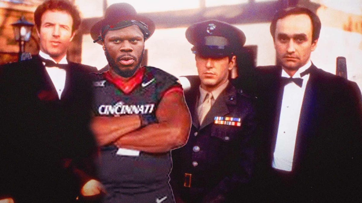 Cincinnati defensive tackle Dontay Corleone with his "three sons" Sonny, Michael, and Fred