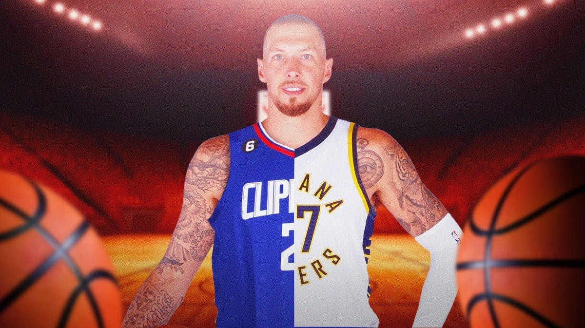 Daniel Theis in half Clippers, half Pacers jersey