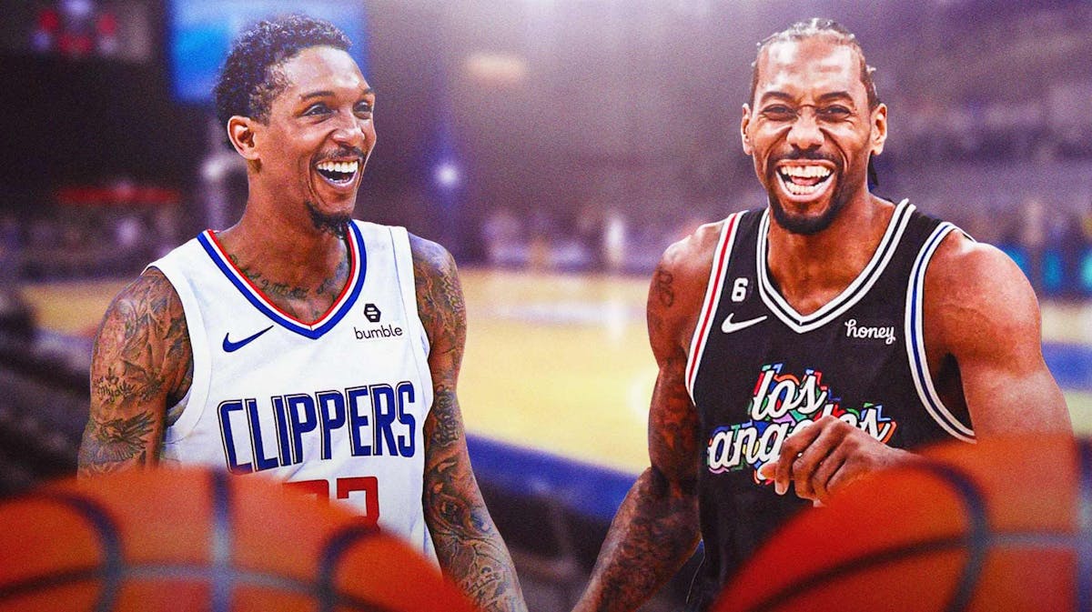 Clippers Lou Williams and Kawhi Leonard laughing