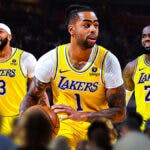 d'angelo russell anthony davis lebron james lakers