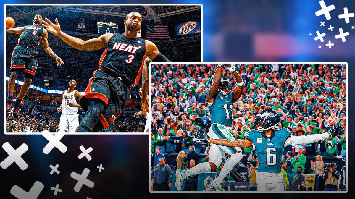Eagles stars DeVonta Smith and AJ Brown botched their re-creation of LeBron James and Dwyane Wade's iconic photo