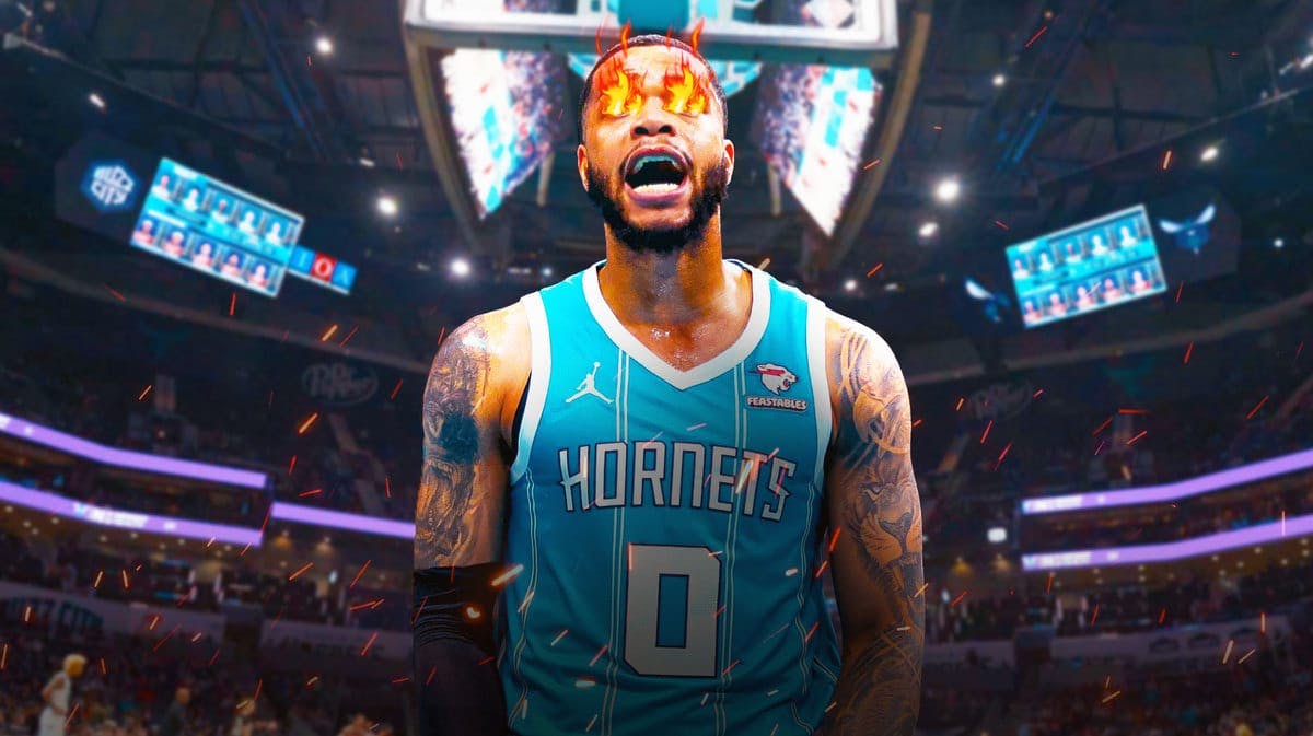 Hornets' Miles Bridgers with fire in his eyes