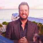 American Idol judge Luke Bryan in front of his beach house in Florida.