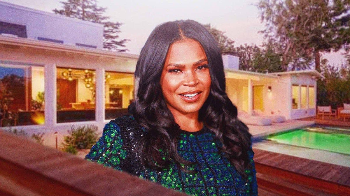 Actress Nia Long in front of her home in Los Angeles.
