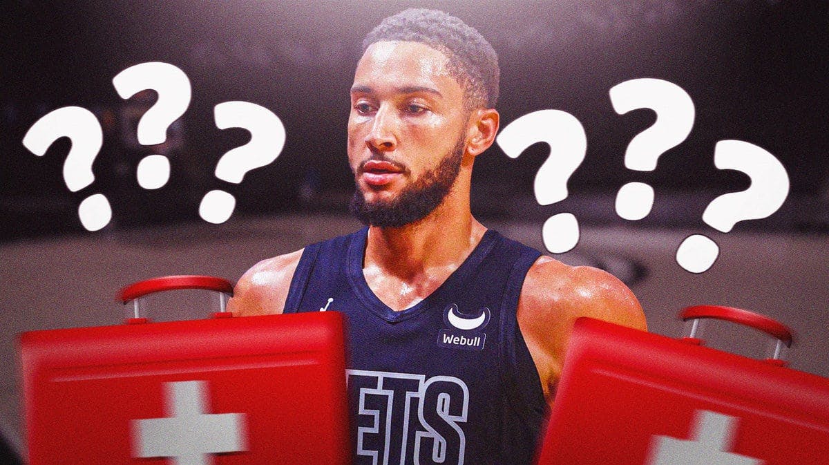 Nets' Ben Simmons with question marks and red medical bag
