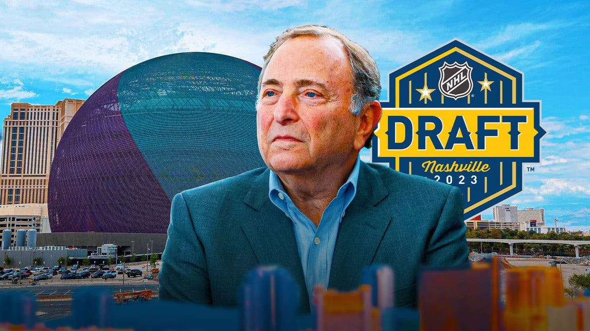 NHL commissioner Gary Bettman at the Las Vegas Sphere, a potential site for the 2024 NHL Draft
