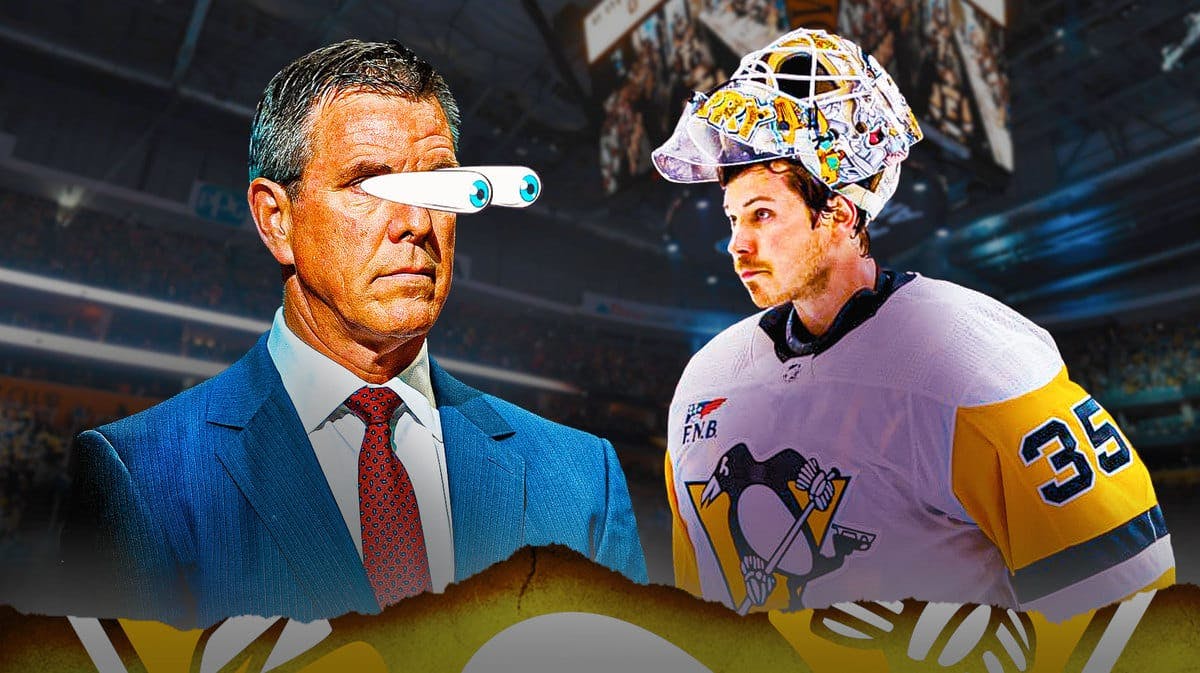 Pittsburgh Penguins head coach Mike Sullivan and goaltender Tristan Jarry