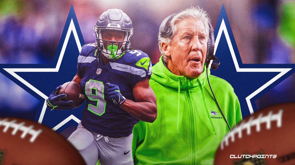 Seattle Seahawks coach Pete Carroll and injured running back Kenneth Walker