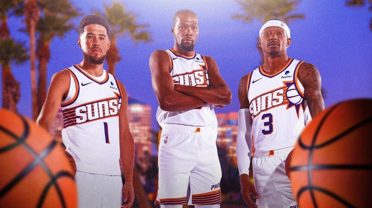 Suns stars Devin Booker, Kevin Durant, and Bradley Beal.